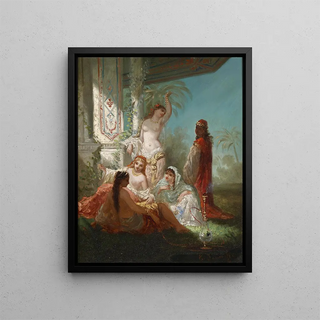 The Sultan's Favorite Wives - Antoine Victor Edmond Joinville — framed artwork on a wall