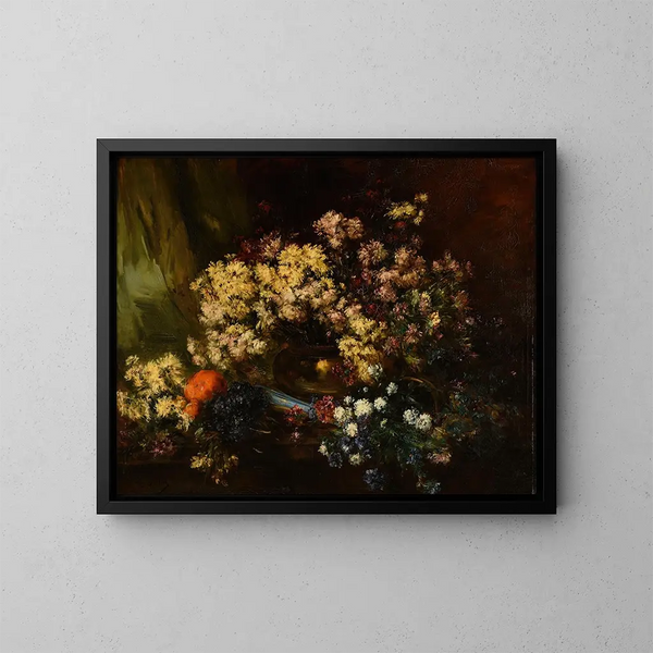 Chrysanthemums Painting - Antoine Vollon — framed artwork on a wall