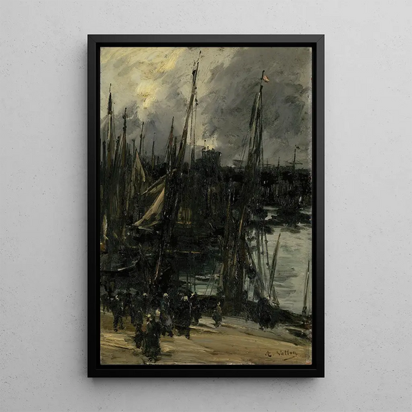 Reproduction of the painting View of the port at Dunkirk - Antoine Vollon