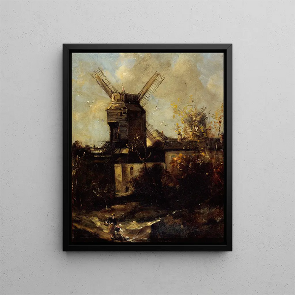 Le Moulin de la Galette, Montmartre - Antoine Vollon — framed artwork on a wall