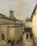 View of the Notre-Dame de Lorette church and Fléchier street in Paris - Antoine Vollon — artwork view