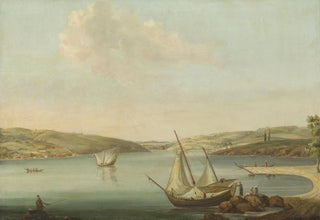 View of the Bosphorus taken from the height of Beykoz towards the northwest with the Justinian aqueduct in the background - Antoine van der Steen — artwork view