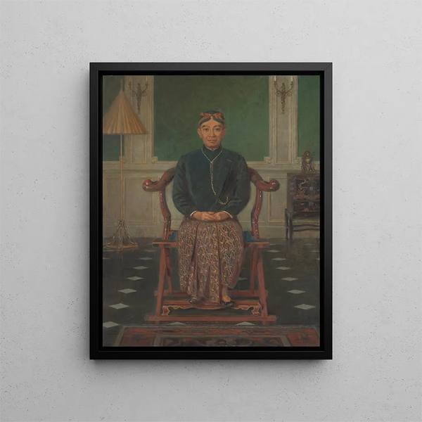 Portrait of Pangeran Ario Soejono, minister without portfolio of the war cabinet in London - Anton Abraham van Anrooy — framed artwork on a wall