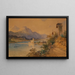 View of Lake Wolfgang with Lighthouse - Anton Altmann the Younger — framed artwork on a wall
