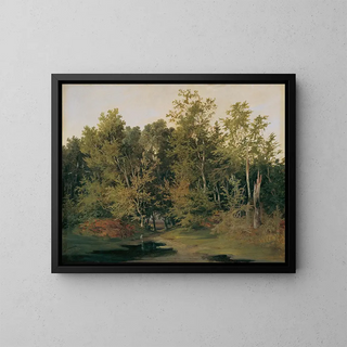 Landscape painting of the forest in Lower Austria - Anton Altmann the Younger — framed artwork on a wall