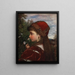 a girl in profile with carnations - Anton Bertzik — framed artwork on a wall