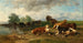 Bétail se reposant au bord du lac - Anton Braith — artwork view