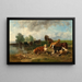 Bétail se reposant au bord du lac - Anton Braith — framed artwork on a wall