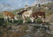 Young cattle at the Klausen Pass - Anton Braith — artwork view
