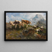 Chèvres et moutons en haute montagne - Anton Braith — framed artwork on a wall