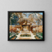 Conception de scène d'un temple japonais et d'un arbre en fleurs - Anton Brioschi — framed artwork on a wall