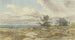 View of a Plain with Cut Tree Trunks in the Foreground - Anton Burger — artwork view