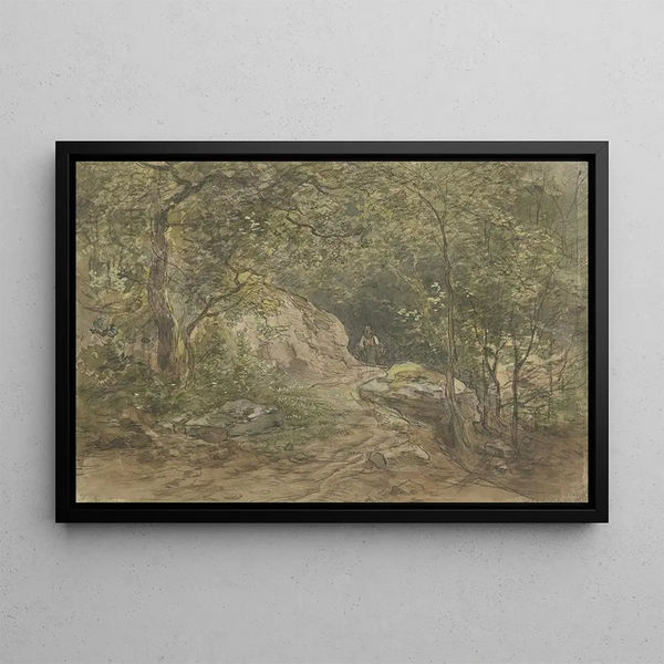 Path through a Beech Forest - Anton Burger — framed artwork on a wall