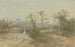 Flâneurs sur un chemin à travers une plaine couverte de buissons - Anton Burger — artwork view