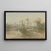 Flâneurs sur un chemin à travers une plaine couverte de buissons - Anton Burger — framed artwork on a wall
