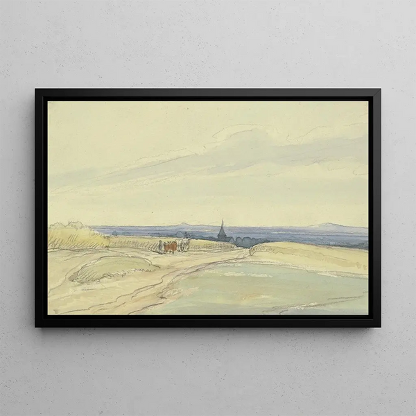 Landscape Painting - Anton Burger — framed artwork on a wall
