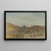 Path hollow with flock of sheep at sunset - Anton Burger — framed artwork on a wall