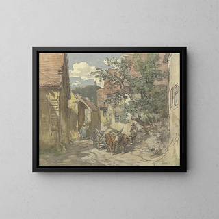 Rue à Kronberg - Anton Burger — framed artwork on a wall