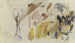 Feuille d'études Chevaux et Homme avec chapeau - Anton Burger — artwork view