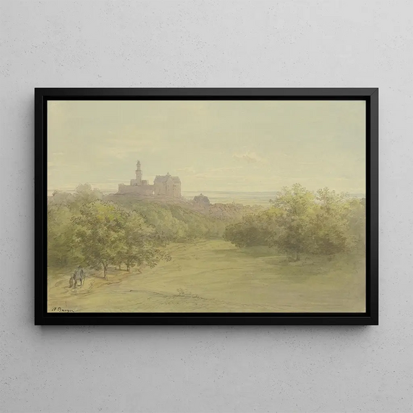 View of Kronberg - Anton Burger — framed artwork on a wall