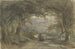Chemin forestier avec vue sur un village - Anton Burger — artwork view