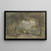 Chemin forestier avec vue sur un village - Anton Burger — framed artwork on a wall