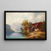 Rural idyll painting on a lake - Anton Doll — framed artwork on a wall