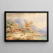 Cabin by the Lake Edge - Anton Doll — framed artwork on a wall