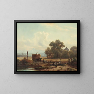 Return of the Harvest at Ascholding - Anton Doll — framed artwork on a wall