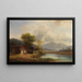 Landscape Painting of Upper Bavaria with Laundromat by the Lake - Anton Doll — framed artwork on a wall