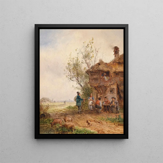 Repos devant l'auberge - Anton Doll — framed artwork on a wall