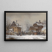 lively scene in a snowy village in winter - Anton Doll — framed artwork on a wall