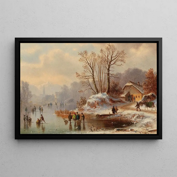 Scene near Uffing on Lake Staffelsee - Anton Doll — framed artwork on a wall
