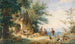 Summer Landscape Painting with Farmers Working Flax - Anton Doll — artwork view