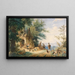 Summer Landscape Painting with Farmers Working Flax - Anton Doll — framed artwork on a wall