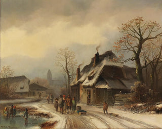 View of a Village in Winter - Anton Doll — artwork view