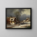 Village scene in winter - Anton Doll — framed artwork on a wall