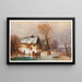 Winter River Landscape with Figures - Anton Doll — framed artwork on a wall