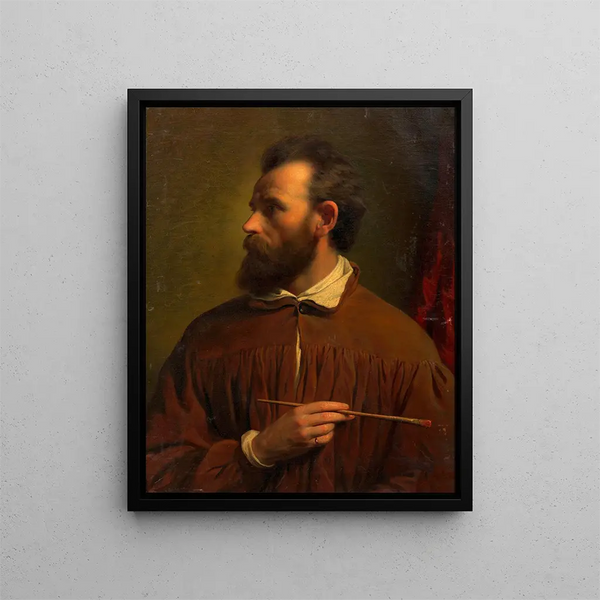 Self-portrait by Friedrich von Amerling - Anton Ebert — framed artwork on a wall