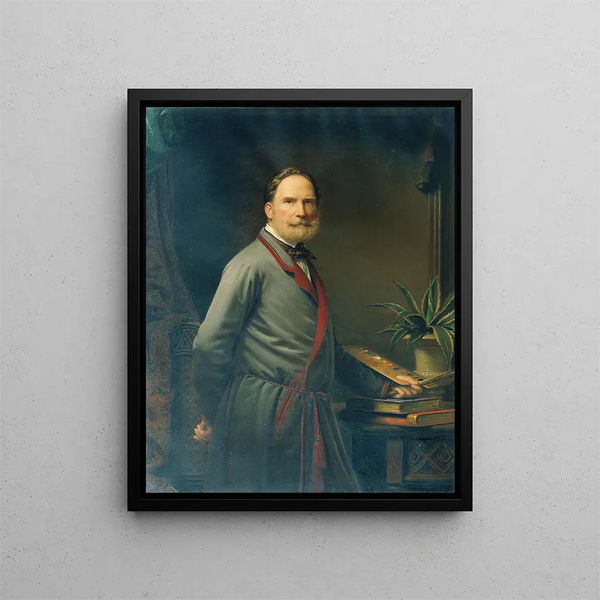 Self-portrait - Anton Ebert — framed artwork on a wall