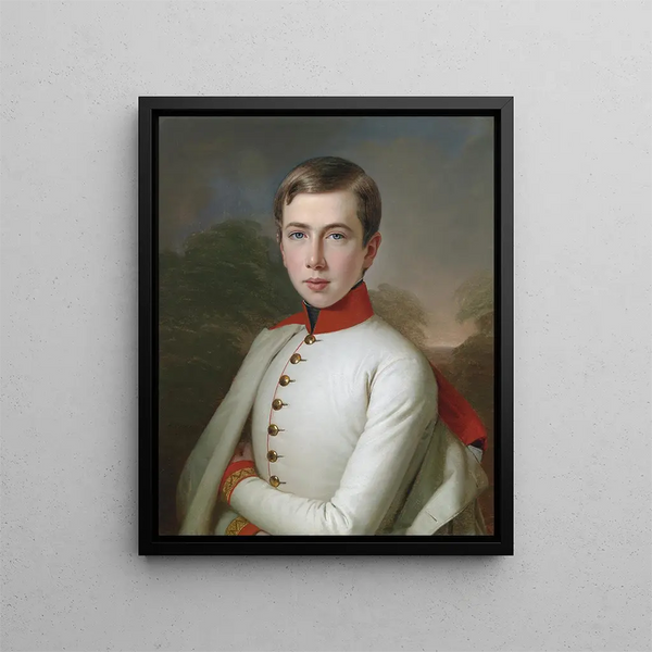 the Archduke Charles-Louis of Austria 1833-1896 at the age of 15 - Anton Einsle — framed artwork on a wall
