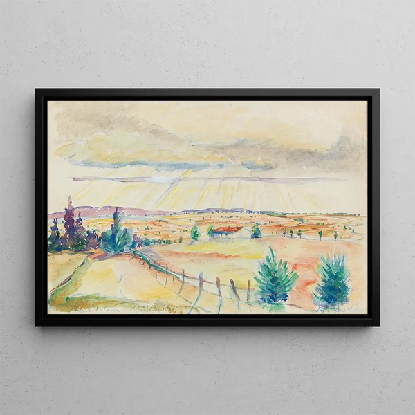 Autumn Sun Painting - Anton Emanuel Peschka — framed artwork on a wall