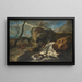 Landscape Painting with Ambush - Anton Faistenberger — framed artwork on a wall