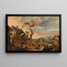 Scene of village fair with peasants dancing - Anton Goubau — framed artwork on a wall
