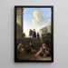 Peasants in front of the church steps - Anton Goubau — framed artwork on a wall