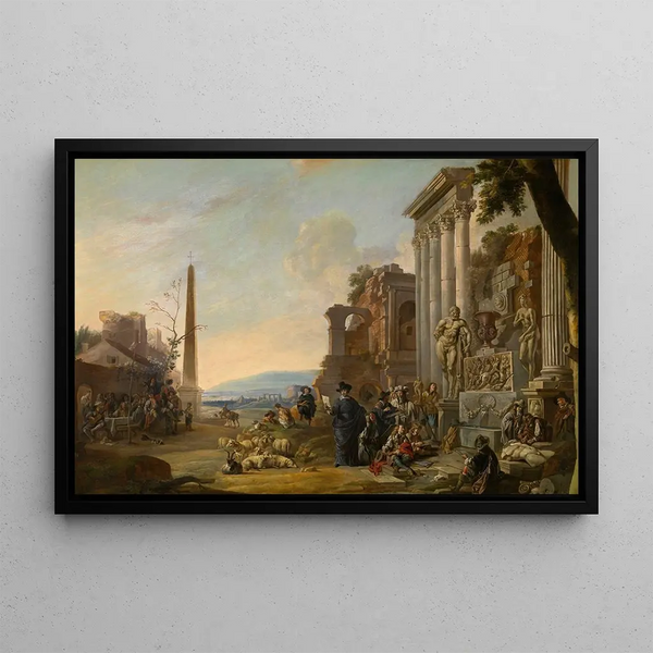 L'étude de l'art à Rome - Anton Goubau — framed artwork on a wall