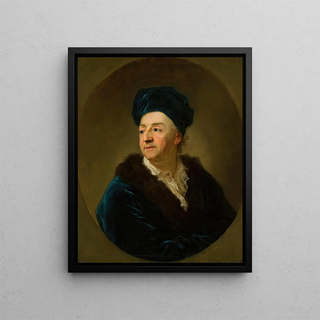Portrait painting of Johann N. Schaffgotsch in a dressing gown - Anton Graff — framed artwork on a wall