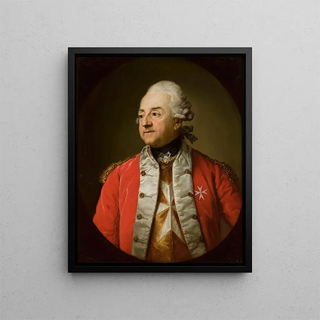 Portrait of Johann N. Schaffgotsch in military uniform - Anton Graff — framed artwork on a wall
