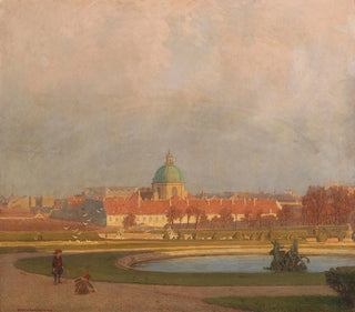 Children playing in the gardens of the Belvedere with Salésien in the background - Anton Hans Karlinsky — artwork view