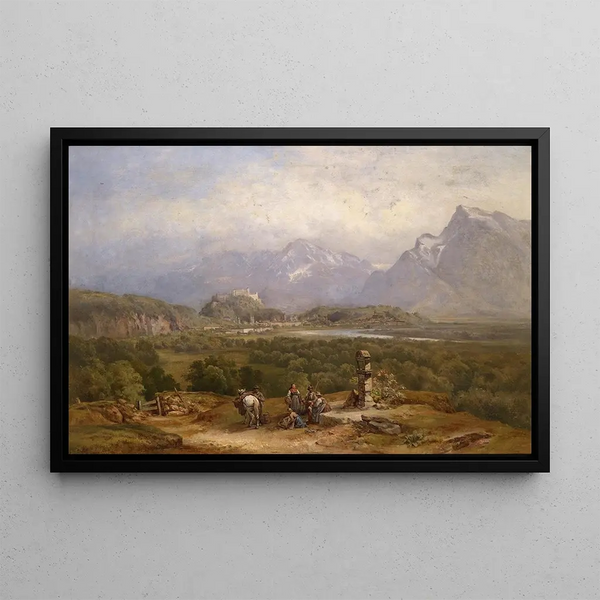 View of Salzburg - Anton Hansch — framed artwork on a wall
